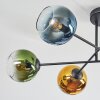 Koyoto Plafones, Luminarias esféricas 78 cm Azul, dorado, Verde, Transparente, Color cobre, 6 luces