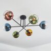 Koyoto Plafones, Luminarias esféricas 78 cm Azul, dorado, Verde, Transparente, Color cobre, 6 luces