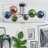 Gastor Plafones, Luminarias esféricas 80 cm Azul, Cromo, Verde, Color cobre, Ahumado, 6 luces