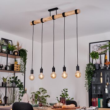 Soungou Lámparas suspendidas, Lámparas colgantes Crudo, Negro, 5 luces
