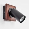 Dalan Apliques, Spot de pared LED Crudo, Negro, 1 luz