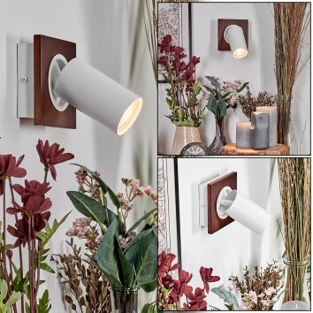 Dalan Apliques, Spot de pared LED Crudo, Blanca, 1 luz