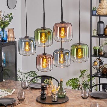 Lauden Lámparas suspendidas, Lámparas colgantes Azul, Verde, Transparente, Color cobre, 6 luces