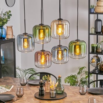 Lauden Lámparas suspendidas, Lámparas colgantes Colores ámbar, Azul, Verde, Transparente, Color cobre, 6 luces