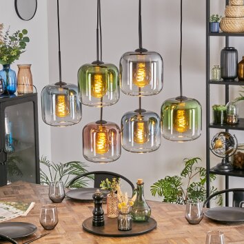 Lauden Lámparas suspendidas, Lámparas colgantes Azul, Verde, Transparente, Color cobre, Ahumado, 6 luces