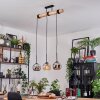 Koyoto Lámparas suspendidas, Luminarias esféricas, Lámparas colgantes Crudo, Negro, 3 luces