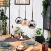 Koyoto Lámparas suspendidas, Luminarias esféricas, Lámparas colgantes Crudo, Negro, 3 luces