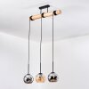 Koyoto Lámparas suspendidas, Luminarias esféricas, Lámparas colgantes Crudo, Negro, 3 luces