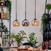 Koyoto Lámparas suspendidas, Luminarias esféricas, Lámparas colgantes Crudo, Negro, 3 luces