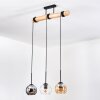 Koyoto Lámparas suspendidas, Luminarias esféricas, Lámparas colgantes Crudo, Negro, 3 luces