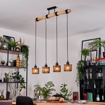 Cando Lámparas suspendidas, Lámparas colgantes Crudo, Negro, 4 luces