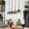 Koyoto Lámparas suspendidas, Luminarias esféricas, Lámparas colgantes Crudo, Negro, 4 luces