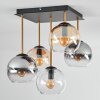 Koyoto Plafones, Luminarias esféricas dorado, Negro, 5 luces