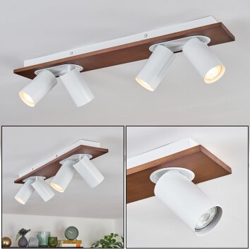 Dalan Plafones, Spot techo LED Crudo, Blanca, 4 luces