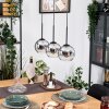 Koyoto Lámparas suspendidas, Luminarias esféricas, Lámparas colgantes Crudo, Negro, 3 luces