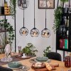 Koyoto Lámparas suspendidas, Luminarias esféricas, Lámparas colgantes Crudo, Negro, 3 luces
