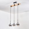 Koyoto Lámparas suspendidas, Luminarias esféricas, Lámparas colgantes Crudo, Negro, 3 luces
