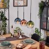 Koyoto Lámparas suspendidas, Luminarias esféricas, Lámparas colgantes Crudo, Negro, 3 luces