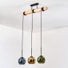 Koyoto Lámparas suspendidas, Luminarias esféricas, Lámparas colgantes Crudo, Negro, 3 luces