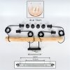 Koyoto Lámparas suspendidas, Luminarias esféricas, Lámparas colgantes Crudo, Negro, 4 luces