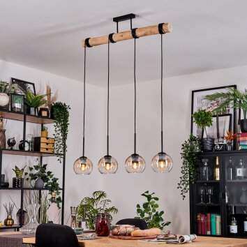 Koyoto Lámparas suspendidas, Luminarias esféricas, Lámparas colgantes Crudo, Negro, 4 luces