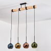 Koyoto Lámparas suspendidas, Luminarias esféricas, Lámparas colgantes Crudo, Negro, 4 luces