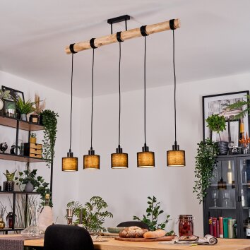 Bassagoda Lámparas suspendidas, Lámparas colgantes Crudo, Negro, 5 luces Bassagoda Lámparas suspendidas, Lámparas colgantes Crudo, Negro, 5 luces