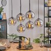 Koyoto Lámparas suspendidas, Luminarias esféricas, Lámparas colgantes Cromo, Transparente, Ahumado, 6 luces