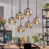 Koyoto Lámparas suspendidas, Luminarias esféricas, Lámparas colgantes Cromo, Transparente, Ahumado, 6 luces