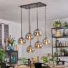 Koyoto Lámparas suspendidas, Luminarias esféricas, Lámparas colgantes Cromo, Transparente, Ahumado, 6 luces