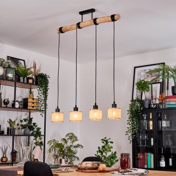 Sabadim Lámparas suspendidas, Lámparas colgantes Crudo, Negro, 4 luces