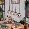 Koyoto Lámparas suspendidas, Luminarias esféricas, Lámparas colgantes Crudo, Negro, 4 luces