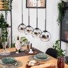 Koyoto Lámparas suspendidas, Luminarias esféricas, Lámparas colgantes Crudo, Negro, 4 luces