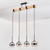 Koyoto Lámparas suspendidas, Luminarias esféricas, Lámparas colgantes Crudo, Negro, 4 luces