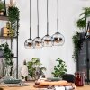 Koyoto Lámparas suspendidas, Luminarias esféricas, Lámparas colgantes Crudo, Negro, 4 luces