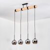 Koyoto Lámparas suspendidas, Luminarias esféricas, Lámparas colgantes Crudo, Negro, 4 luces