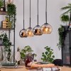 Koyoto Lámparas suspendidas, Luminarias esféricas, Lámparas colgantes Crudo, Negro, 4 luces