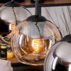 Koyoto Lámparas suspendidas, Luminarias esféricas, Lámparas colgantes Crudo, Negro, 4 luces