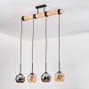 Koyoto Lámparas suspendidas, Luminarias esféricas, Lámparas colgantes Crudo, Negro, 4 luces
