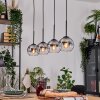 Koyoto Lámparas suspendidas, Luminarias esféricas, Lámparas colgantes Crudo, Negro, 4 luces