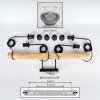 Koyoto Lámparas suspendidas, Luminarias esféricas, Lámparas colgantes Crudo, Negro, 4 luces