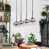 Koyoto Lámparas suspendidas, Luminarias esféricas, Lámparas colgantes Crudo, Negro, 4 luces