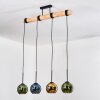 Koyoto Lámparas suspendidas, Luminarias esféricas, Lámparas colgantes Crudo, Negro, 4 luces