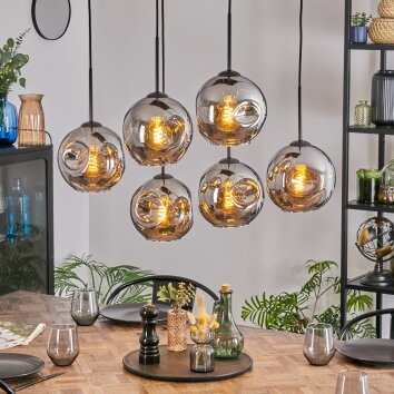 Ripoll Lámparas suspendidas, Luminarias esféricas, Lámparas colgantes Cromo, Ahumado, 6 luces