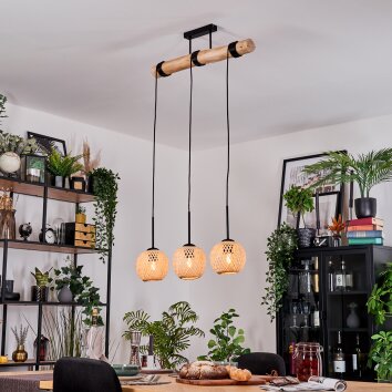 Basto Lámparas suspendidas, Lámparas colgantes Crudo, Negro, 3 luces