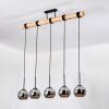 Koyoto Lámparas suspendidas, Luminarias esféricas, Lámparas colgantes Crudo, Negro, 5 luces