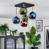 Koyoto Plafones, Luminarias esféricas dorado, Negro, 5 luces