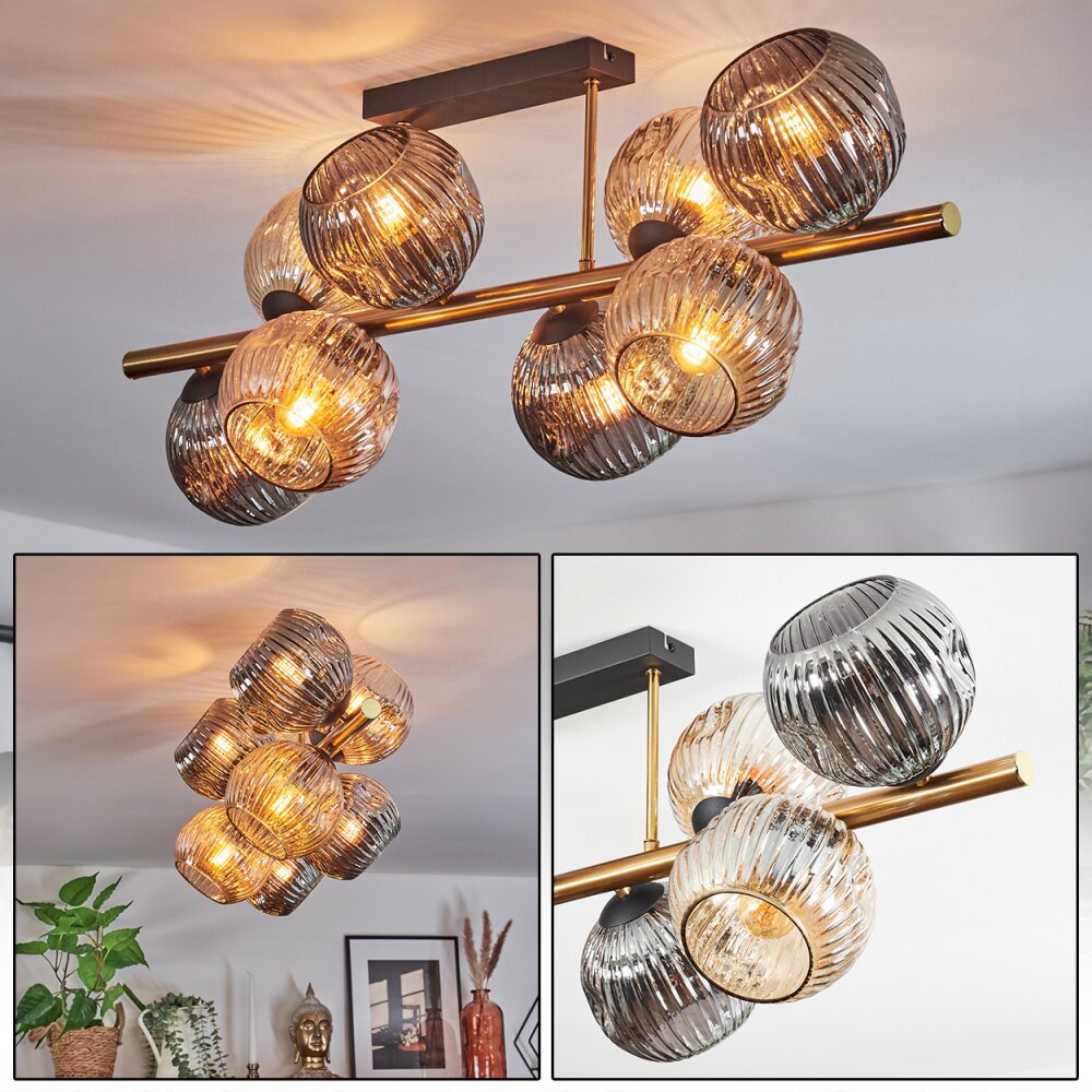 Ripoll Plafones, Luminarias esféricas dorado, Negro, 8 luces main product photo