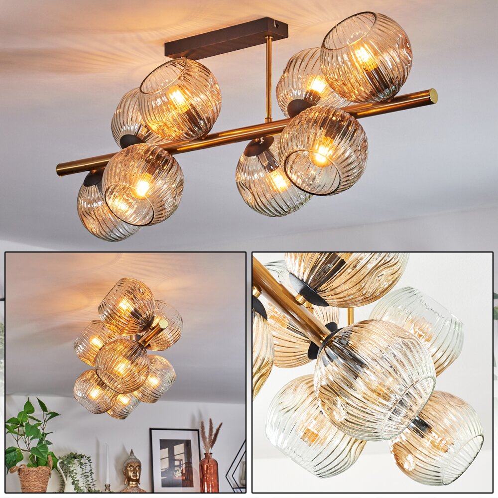 Ripoll Plafones, Luminarias esféricas dorado, Negro, 8 luces main product photo