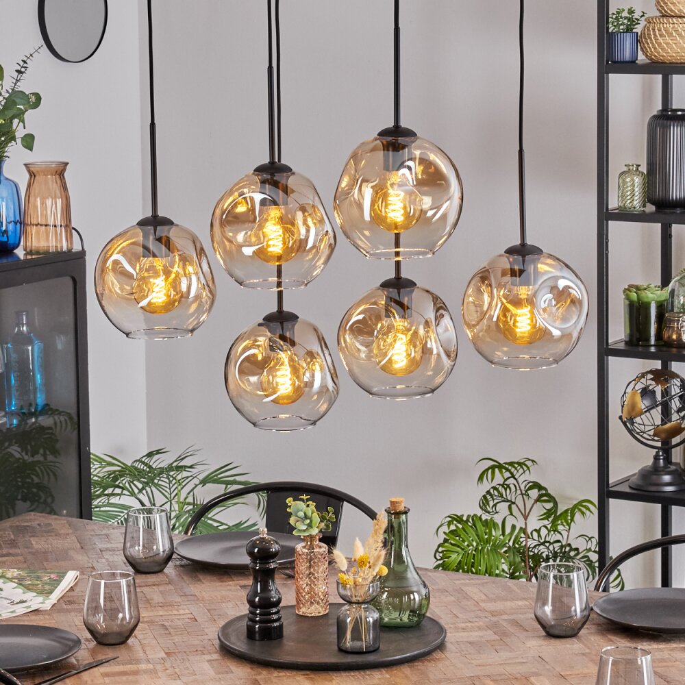 Ripoll Lámparas suspendidas, Luminarias esféricas, Lámparas colgantes Colores ámbar, Transparente, 6 luces main product photo